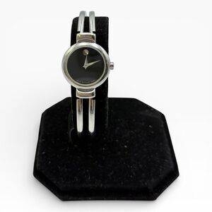Movado Amorosa Watch Women 24mm Black Dial Round New Battery